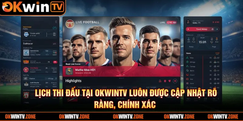 Lịch thi đấu tại OKWINTV luôn được cập nhật rõ ràng, chính xác